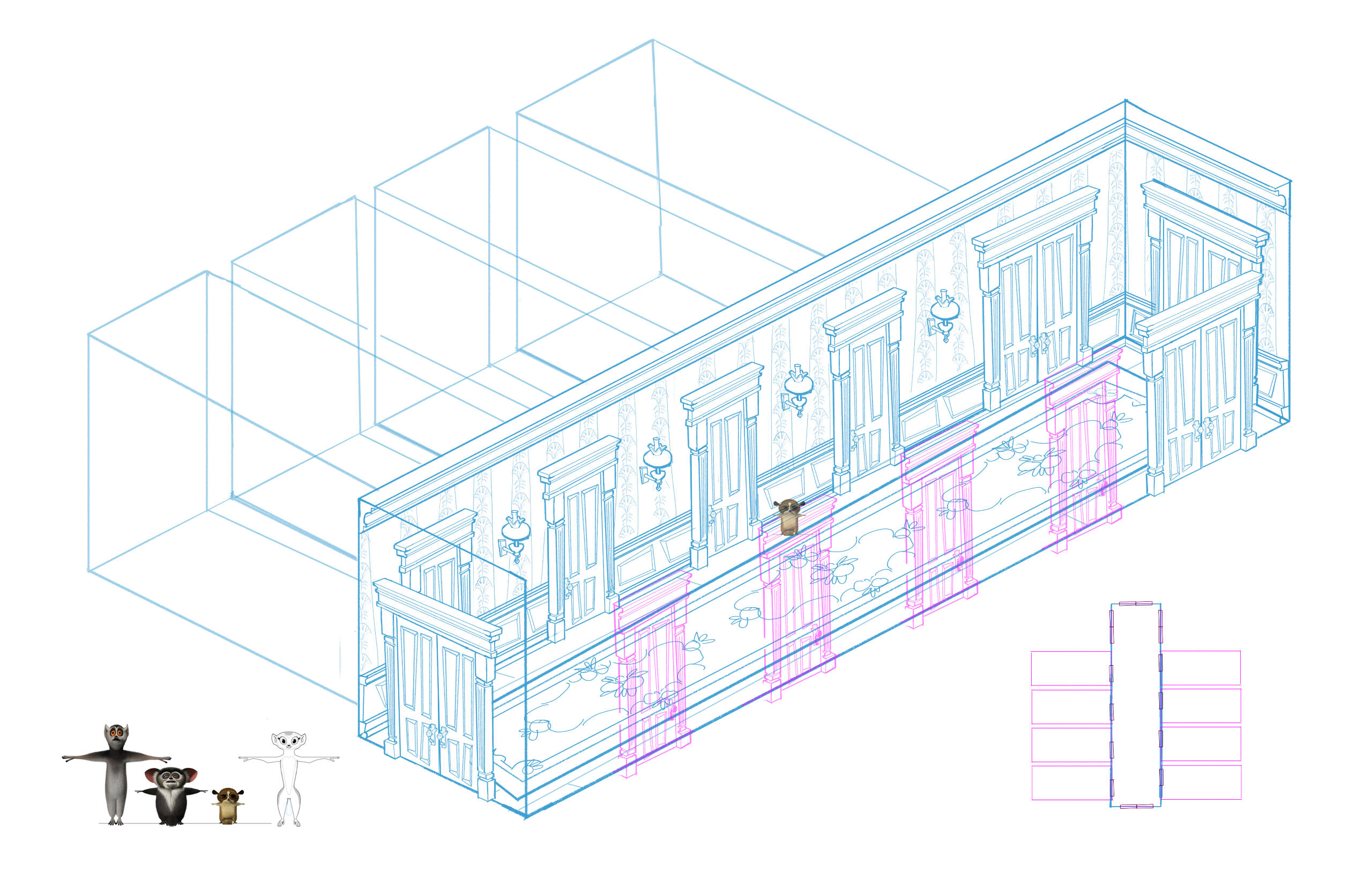 King Julian - Set Design (Haunted House Rough)