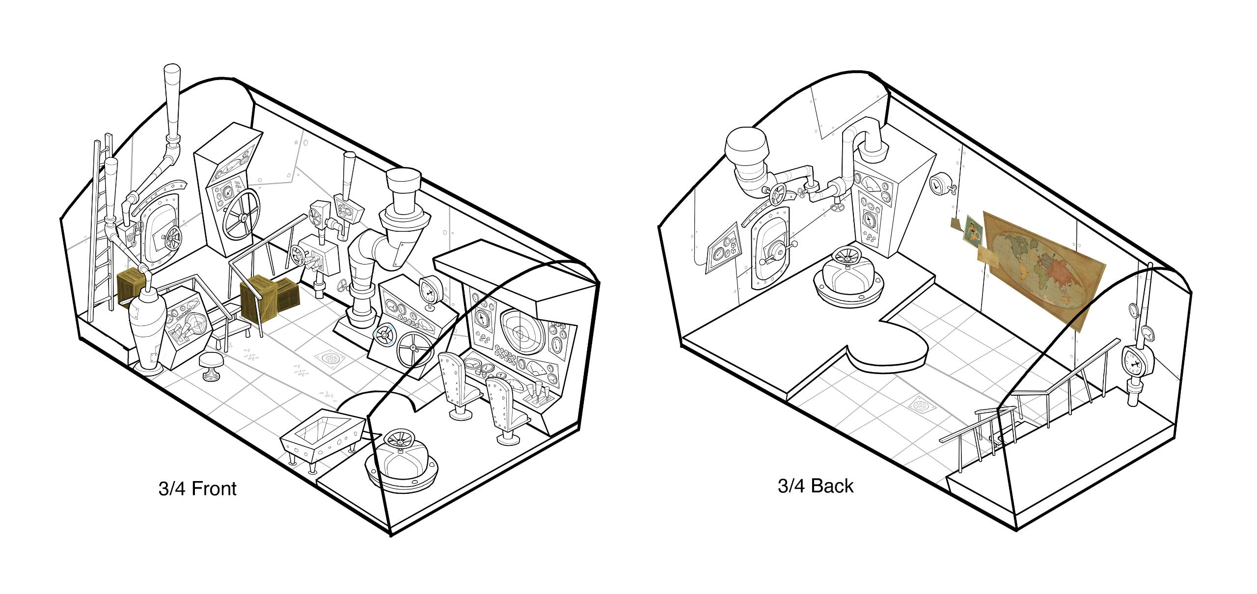 King Julian - Set Design (Submarine Interior)