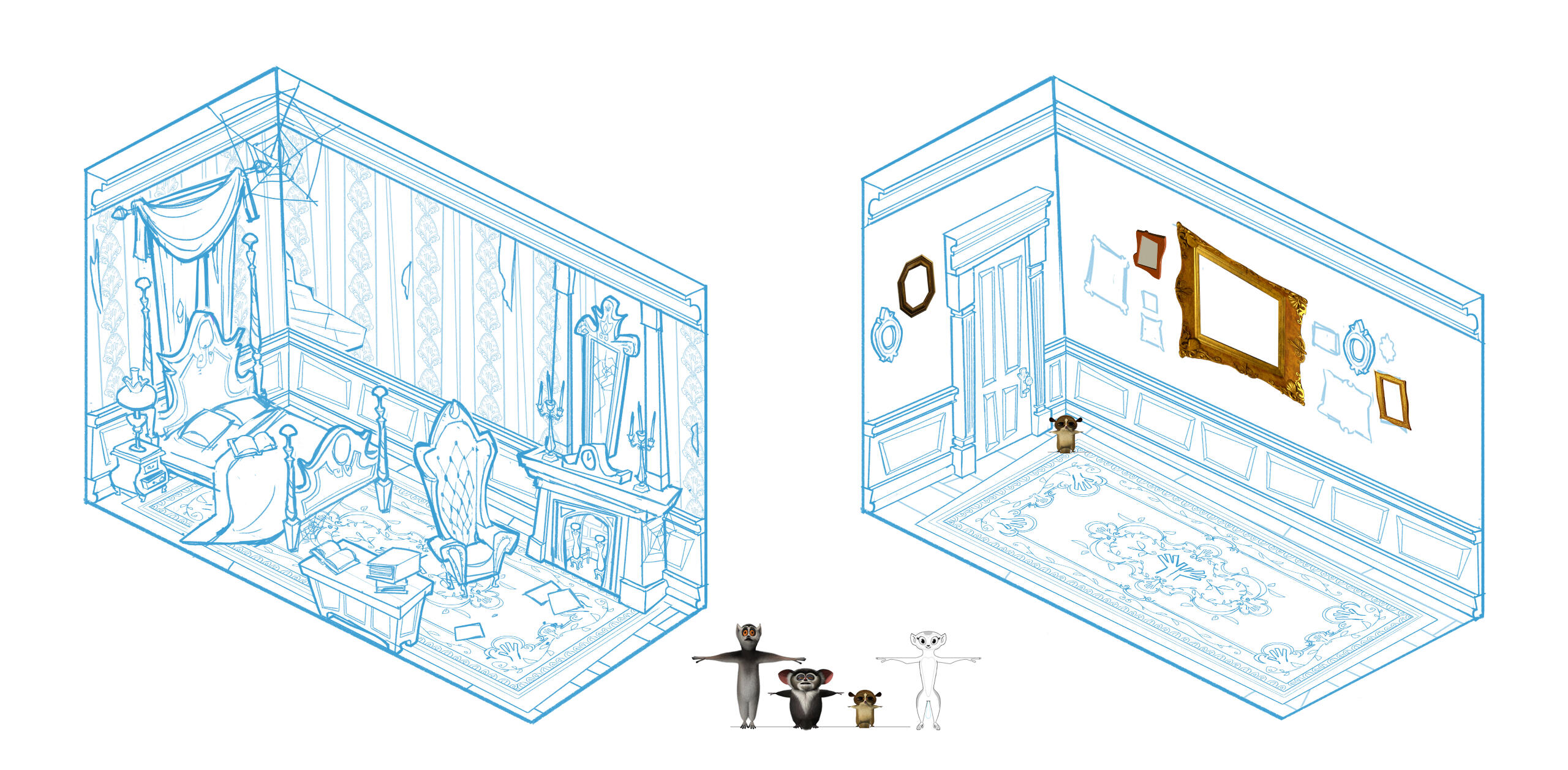 King Julian - Set Design (Haunted House Rough)